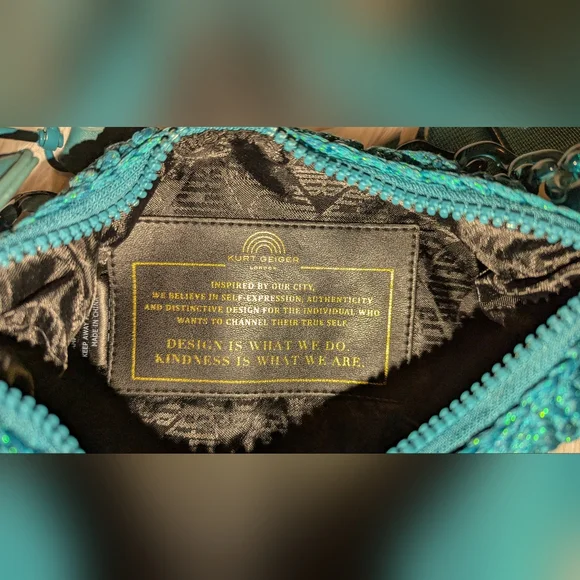 Kurt Geiger London Crochet Crossbody Bag Emerald Green NWOT With Call Out - Picture 7 of 9